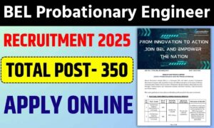 BEL Probationary Engineer Recruitment 2025 Free Job Search